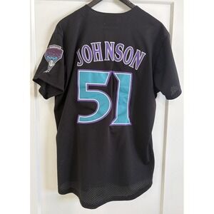 1999 Mitchell Ness Randy Johnson Arizona Diamondbacks BP Jersey Black MED *READ*